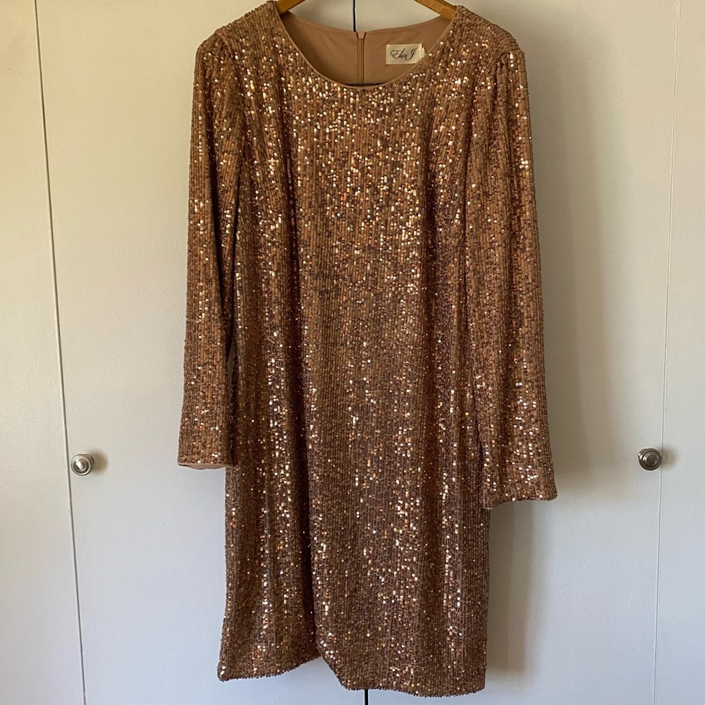Gold Sequin Eliza J Dress